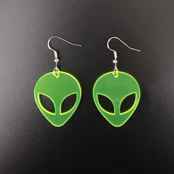 Transparent Fluorescent Green Scientific Exploration Alien Earrings Creative Internet Celebrity Vigorous Girl Acrylic Eardrop