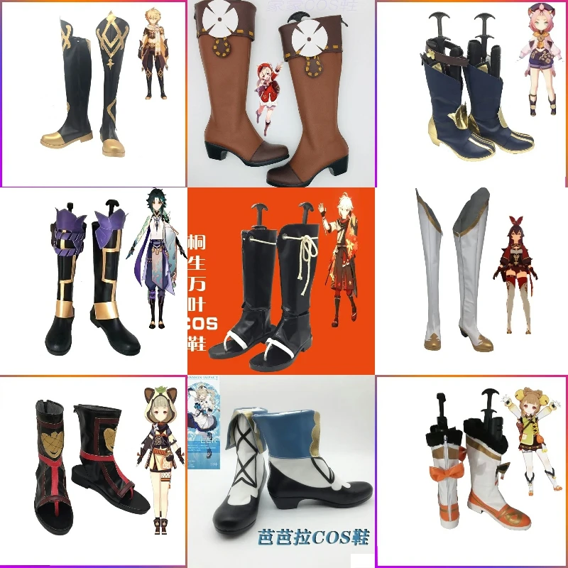 14 Styles Game Impact Kaedehara Kazuha Yaoyao Cosplay Long Boots Shoes Women/Men Boots Halloween For Restored Character Shoes