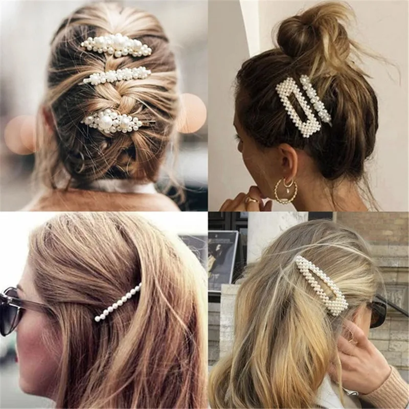 24Styles Korea Hairpins Set Elegant Simulated-pearl Hair Clips Star Leaf Shell Hairclip Pins Women Hairwear Jewelry Accessories