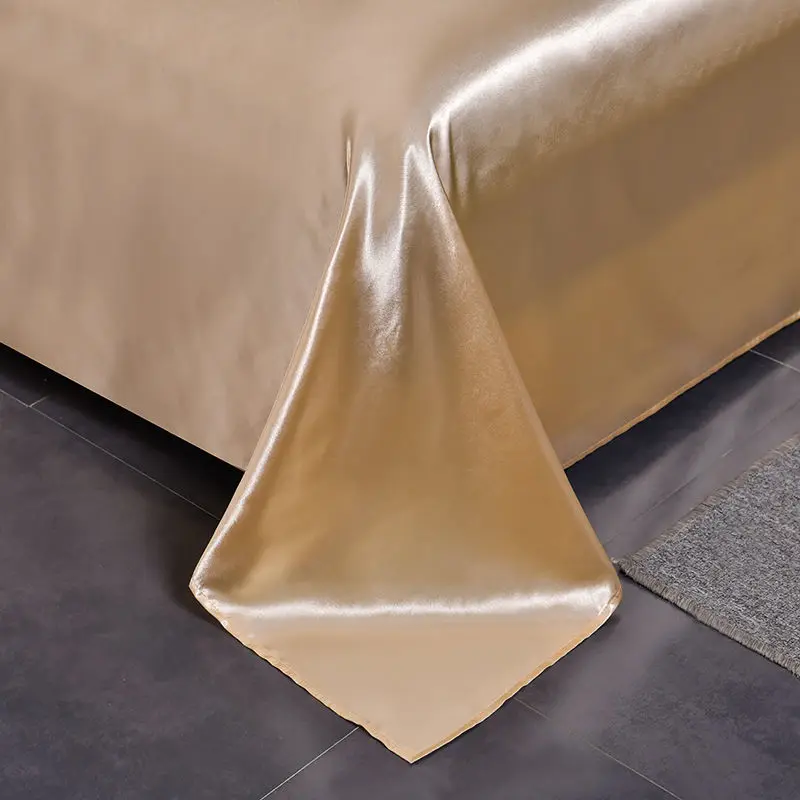 JuwenSilk New Double sided Ice silk bed sheet , double bed single bed, summer bed linen, machine washable solid color single bed