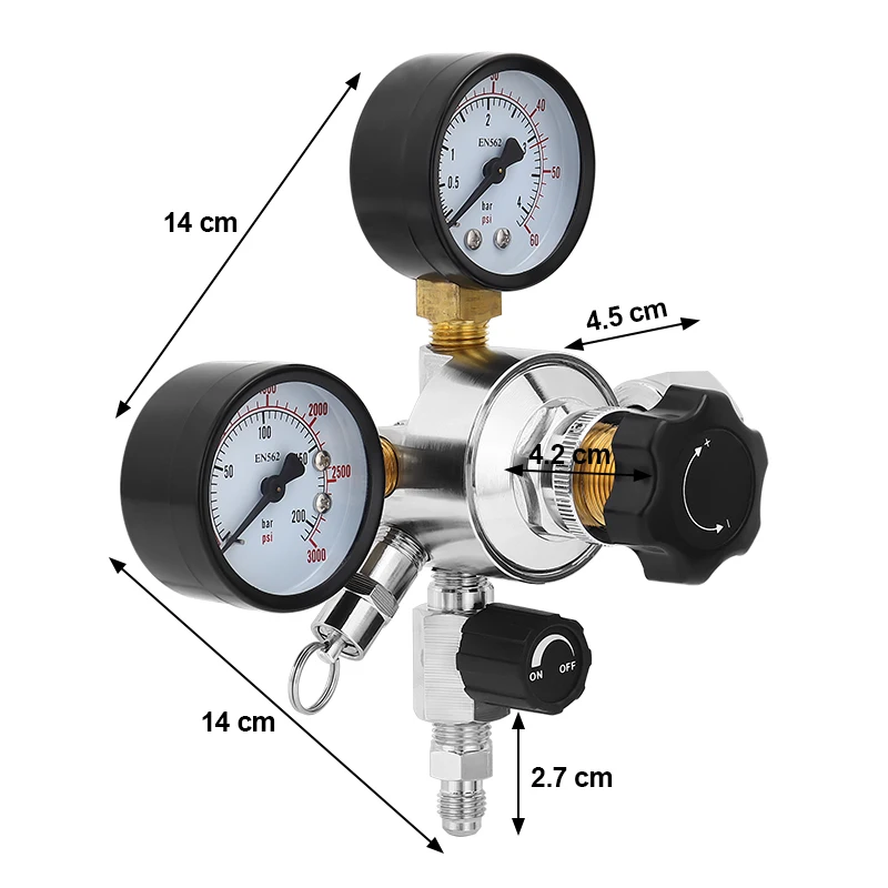 Regulator ciśnienia Co2 do piwa, CGA320 do szybkiego rozłączenia Keg Regulator z niezależnym zaworem sterującym do stabilnego piwa gazowanego