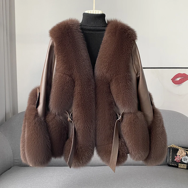 ZDFURS*New Fox Fur coat fur integrated coat temperament young style куртка зимняя женская пуховик женский 2021