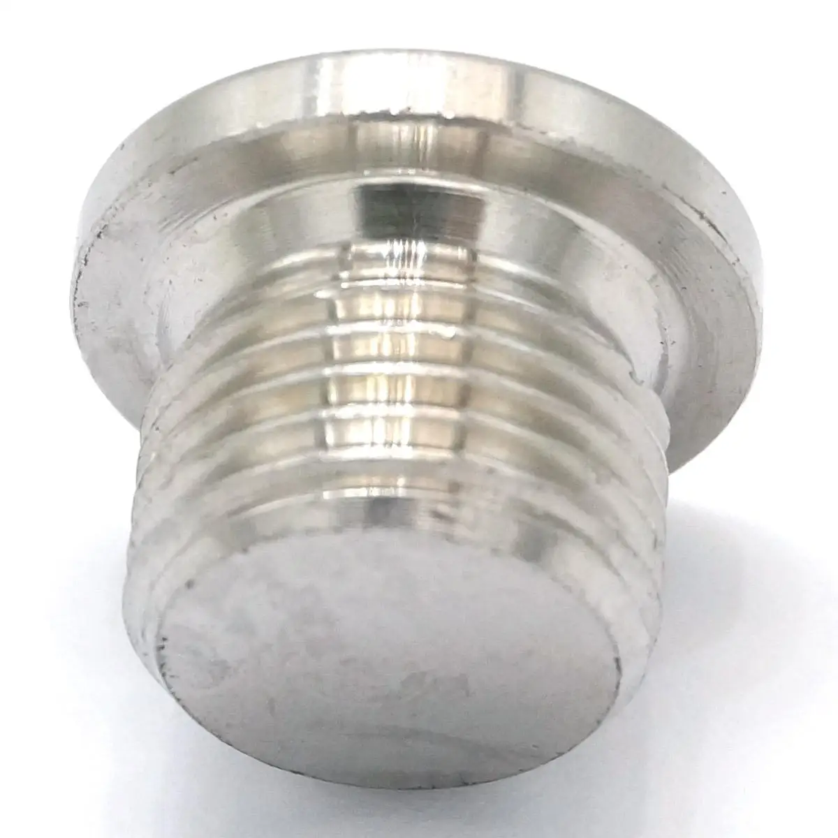 Plugue de aço inoxidável com escareado m16x1.5mm macho ss304., plugue com flange interno e cabeça sextavada para encaixe de tubulação.