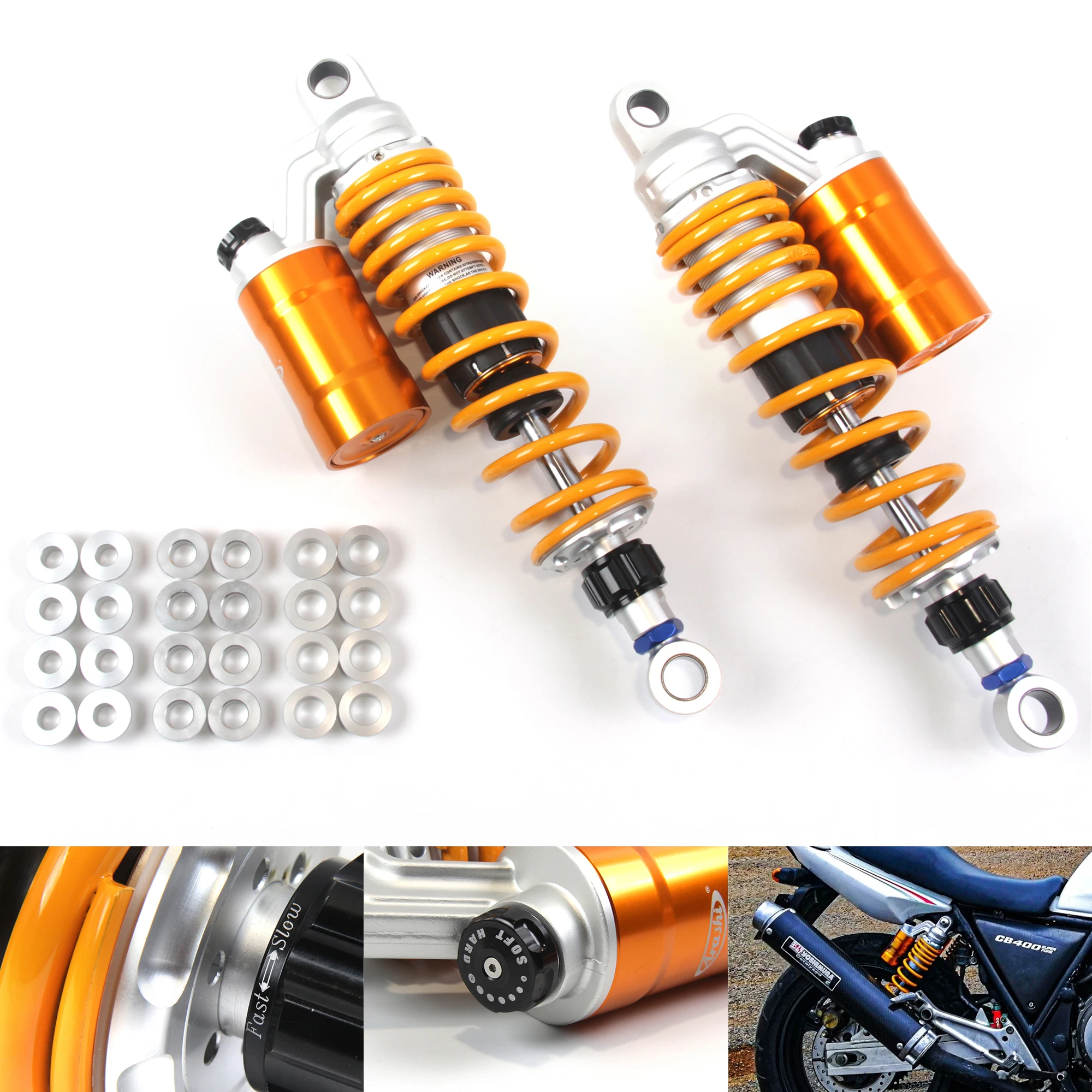 ARASHI CB 1000 Rear Suspension For HONDA CB 1000 Super Four 1992 1993 1994 1995 360mm Adjustable Nitrogen Charged Shock Absorber