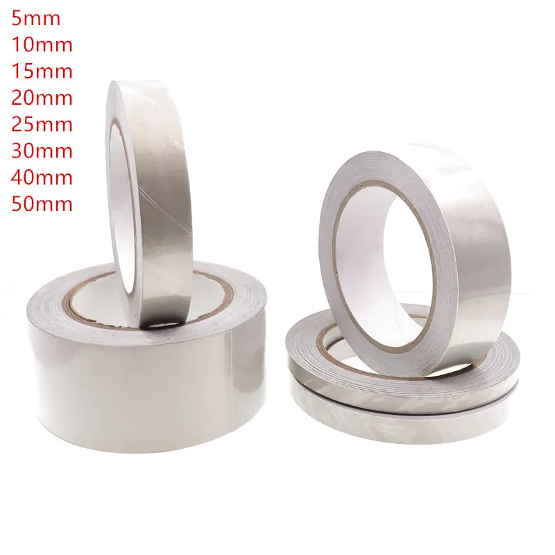 low price different width 20m Silver Conductive Fabric Cloth Tape LCD EMI  Anti-Radiation shield double-sided Silver grey tape