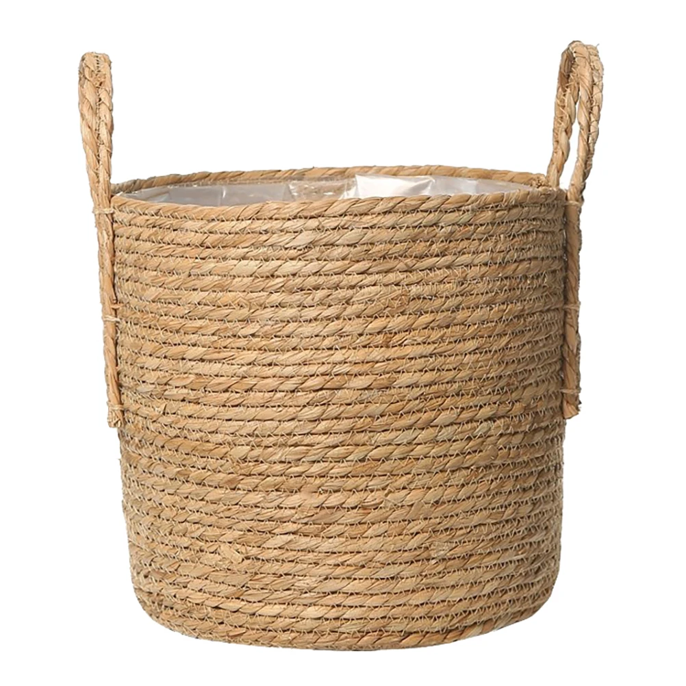 Basket Woven Flower Plant Planter Storage Pot Vase Seagrass Rattan Straw Baskets Flowerpot Wicker Rope Holder Pots Rustic Floor