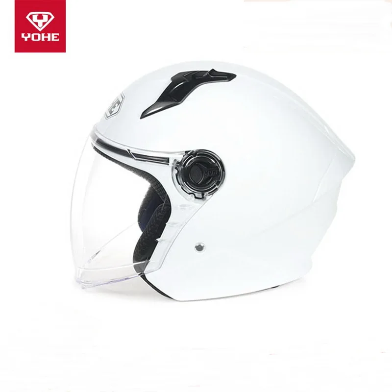 2023 New Fashion YOHE Half Face Motorcycle Helmets Electric Bicycle Motorbike Helmet Made of ABS PC Visor with Transparent Lens