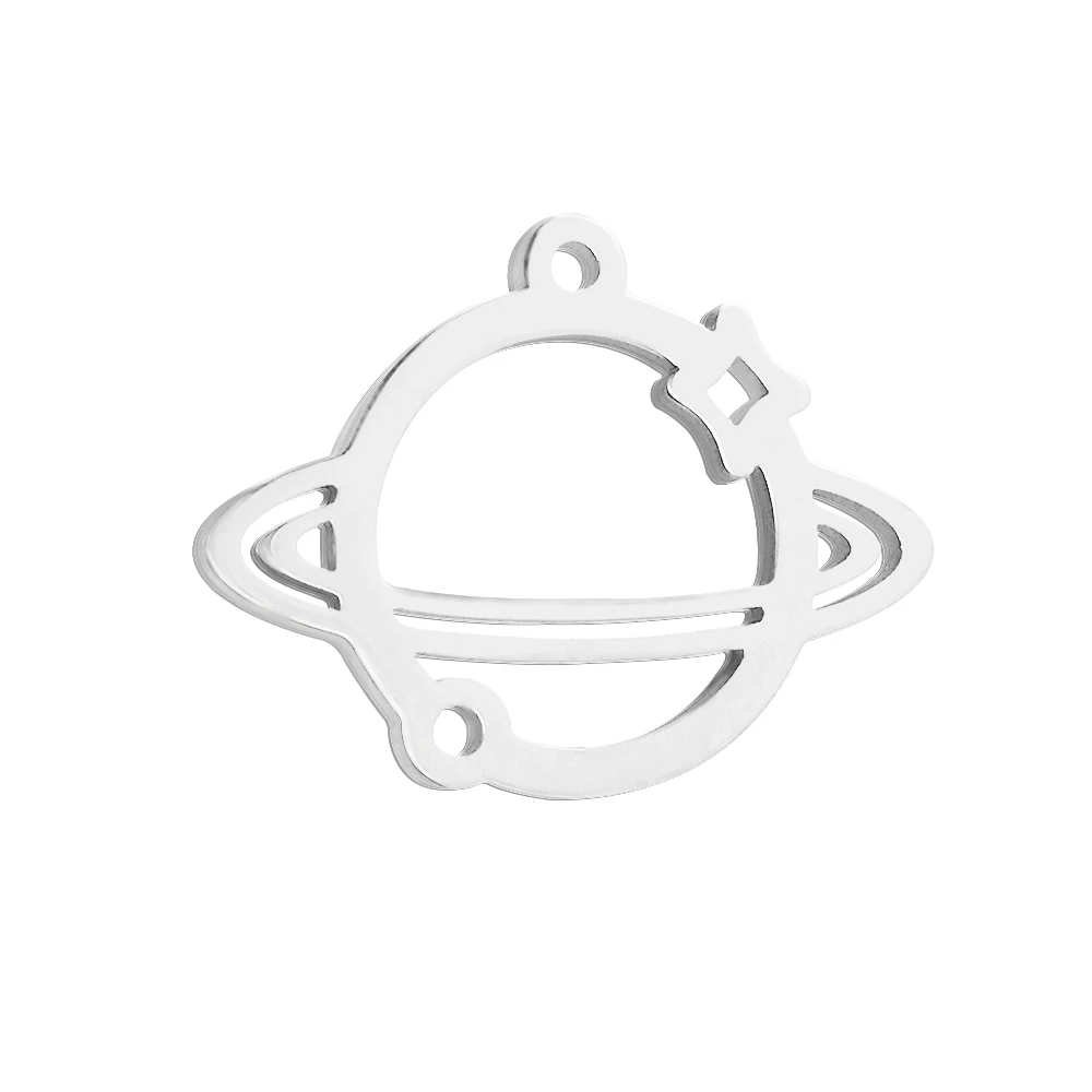 MYLONGINGCHARM Universe Charms Pendant for Crafting Jewelry Making 20x25mm Stainless Steel Planet Findings