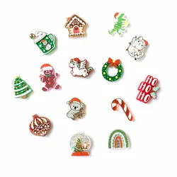 (10pcs/pack) Cute Little Christmas Decoration Ball HOHOHO Animal Tree Candy House Cup Wreath Rainbow DIY Acrylic Accessories