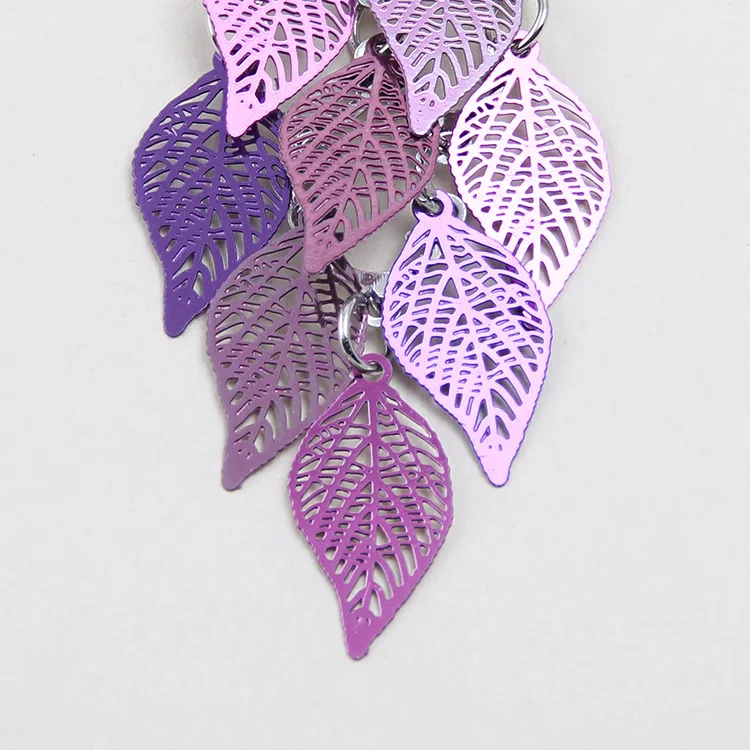 Vintage Hohle Blätter Tropfenohrringe für Frauen Böhmische Bunte Lange Hängeohrringe 2026 Modeschmuck Boucle Oreille Femme – Detail 16