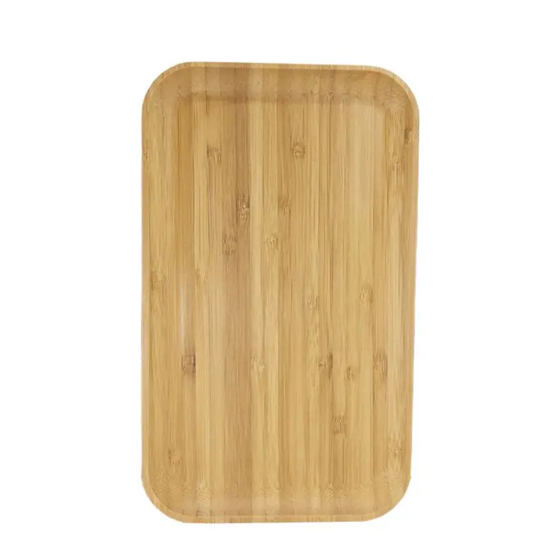 Bamboo Wood Plate Serving Trays  Appetizer Natural Bamboo Large Wooden Steak Plate 3PCS