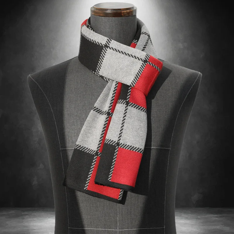 

2019 Winter Warm Scarves Men Scarf Casual Neckercheif Business Plaid Strip Scarves Men Soft Cashmere Wraps Male Sjaal Foulard