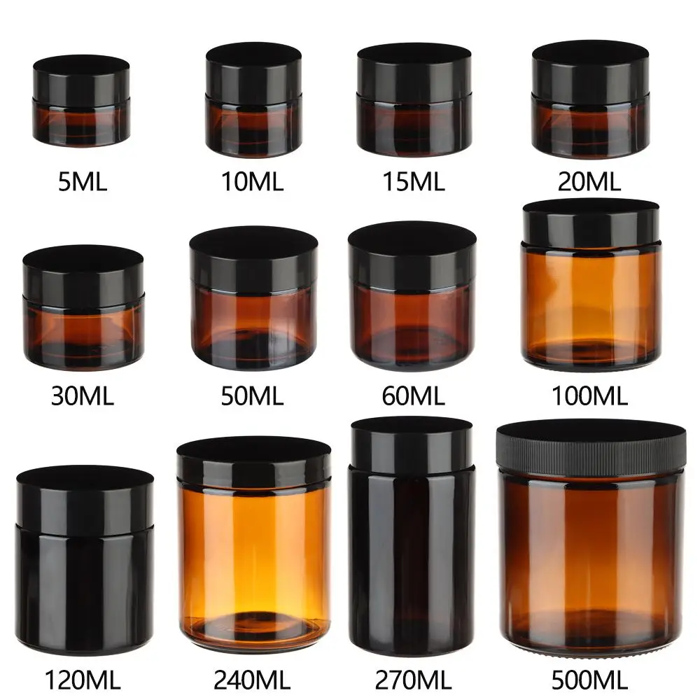 Office Glass Split Bottle Face Cream Container Brown  Bottle Refillable  Accessories Split Bottle Cream Cans Refillable Bottle