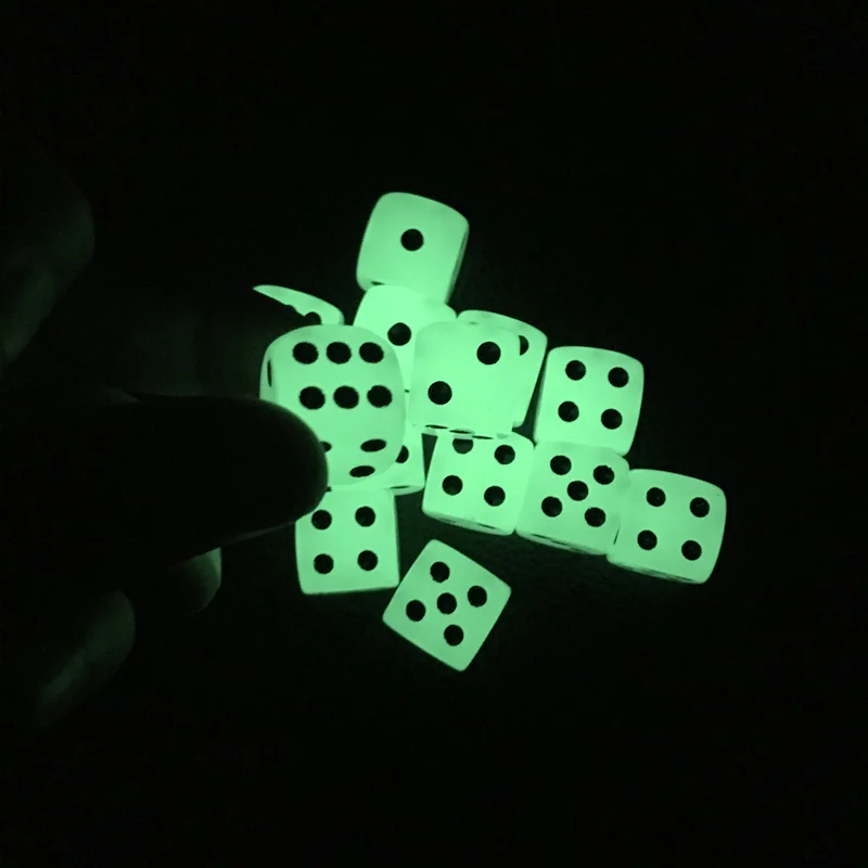 6Pcs/Lot 16mm Luminous Dice Rounded Corner Drinking Glowing Dice Nightclub Bars Dedicated Entertainment Dice Board Game