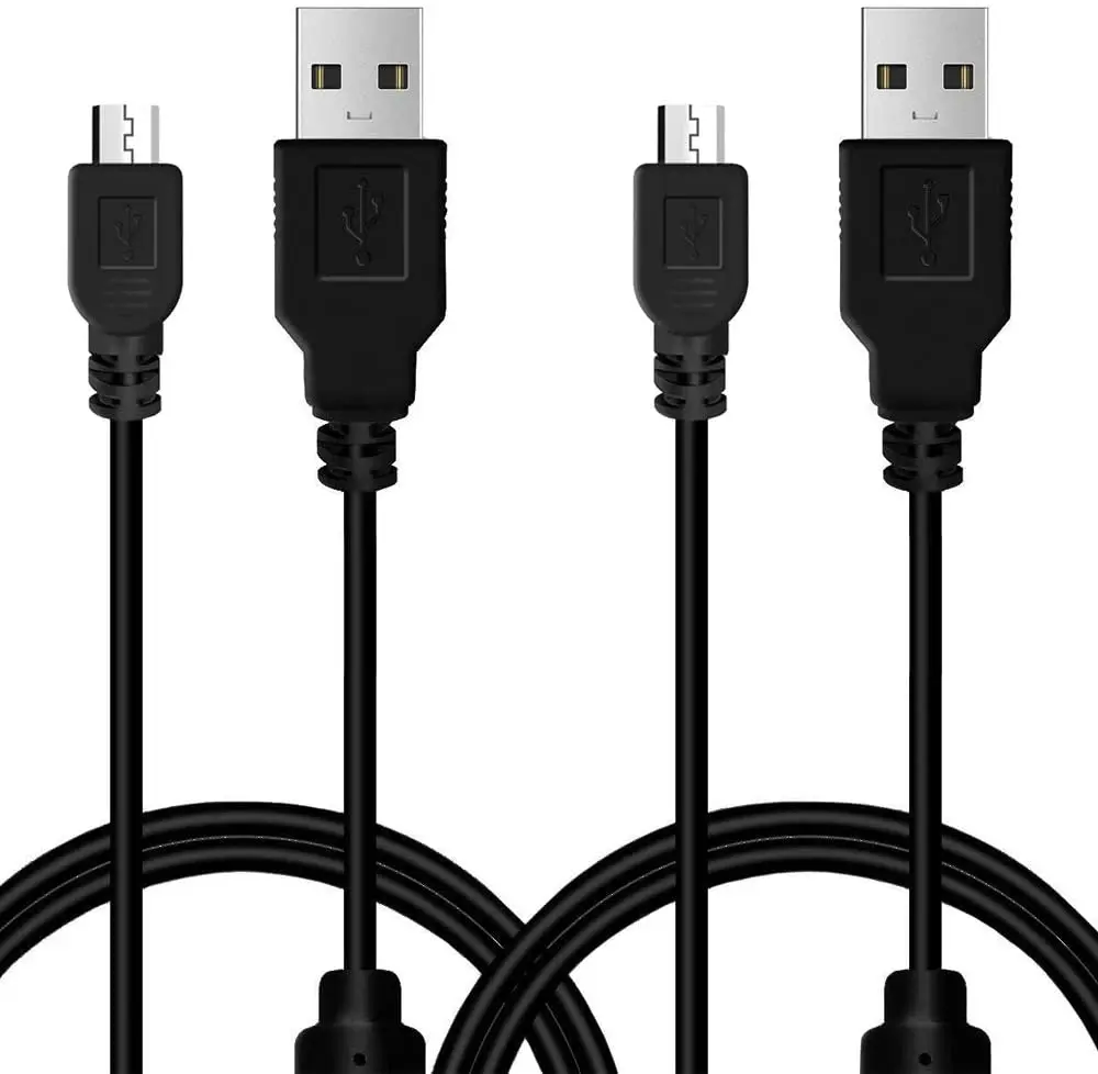 2Pcs Pack PS3 Controller Charger Charging Cable Sync Cord, 3M 10ft Mini USB Charge and Play Cable for PS Move/PS3/PS3 Slim