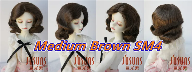 JD338 4-5' 5-6' 6-7' 7-8' 8-9' 9-10' Retro Monroe Wave Synthetic Mohair Doll Wigs 1/8 1/6 1/4 1/3 MSD SD DOD Blythes BJD Hair