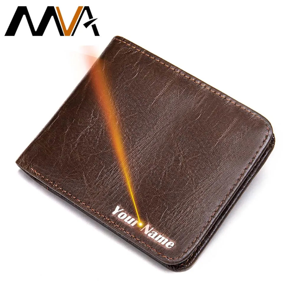 

MVA Man Wallet High Quality Wallets Male Short Blocking Rfid Genuine Leather Wallet Men Purse Luxury Engraved Credit Cards 7101