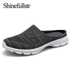 Summer Slip-On Mesh Half Shoes For Men Casual Breathable Women Lightweight Big Size 47 48