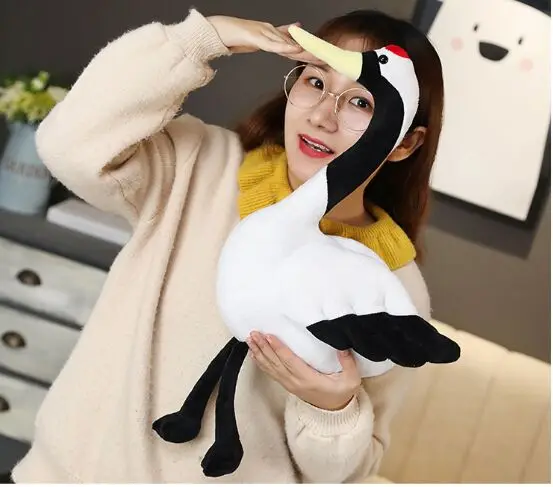 about 45cm cute cartoon Red-crowned Crane bird plush toy soft doll kid's toy pillow birthday gift w1709