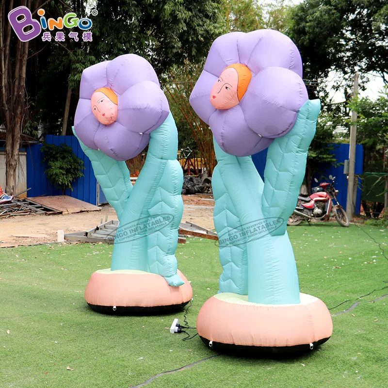 Inflatable Toys 2.5mH Inflatable Art Flower For Exhibition Decoration Inflated Face Flower Model - Toys