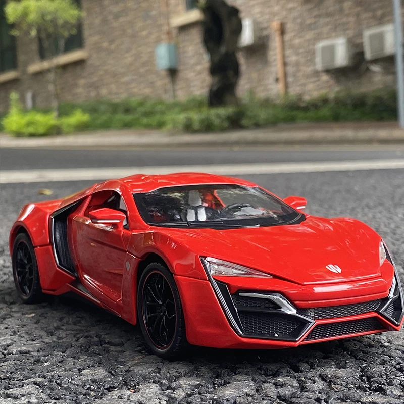 1:32 Lykan Hypersport Alloy Sports Car Model Diecasts Metal Toy Vehicles Car Model Simulation Sound Light Collection Kids Gift