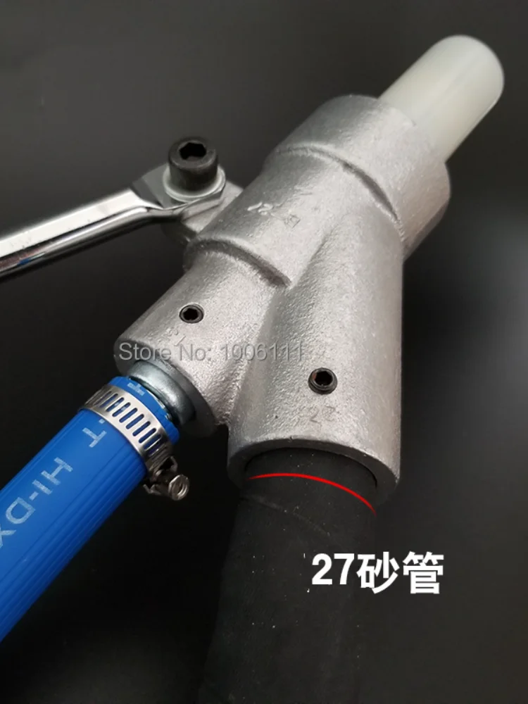 High Flow Boron Carbide Sandblasting Gun Head For Automatic  Machine, Connect 27mm Sand Pipe