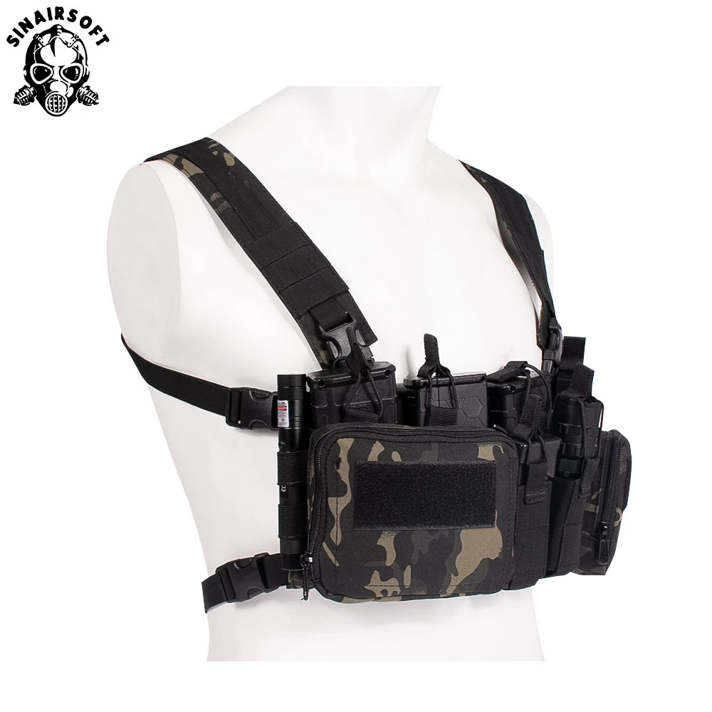 Tactical TCM Nylon Peito Rig Vest, Molle Sistema Magazine Pouch, Drop Dump Pouch, Cintura Bag Fit, Airsoft Caça Vestuário Acessórios