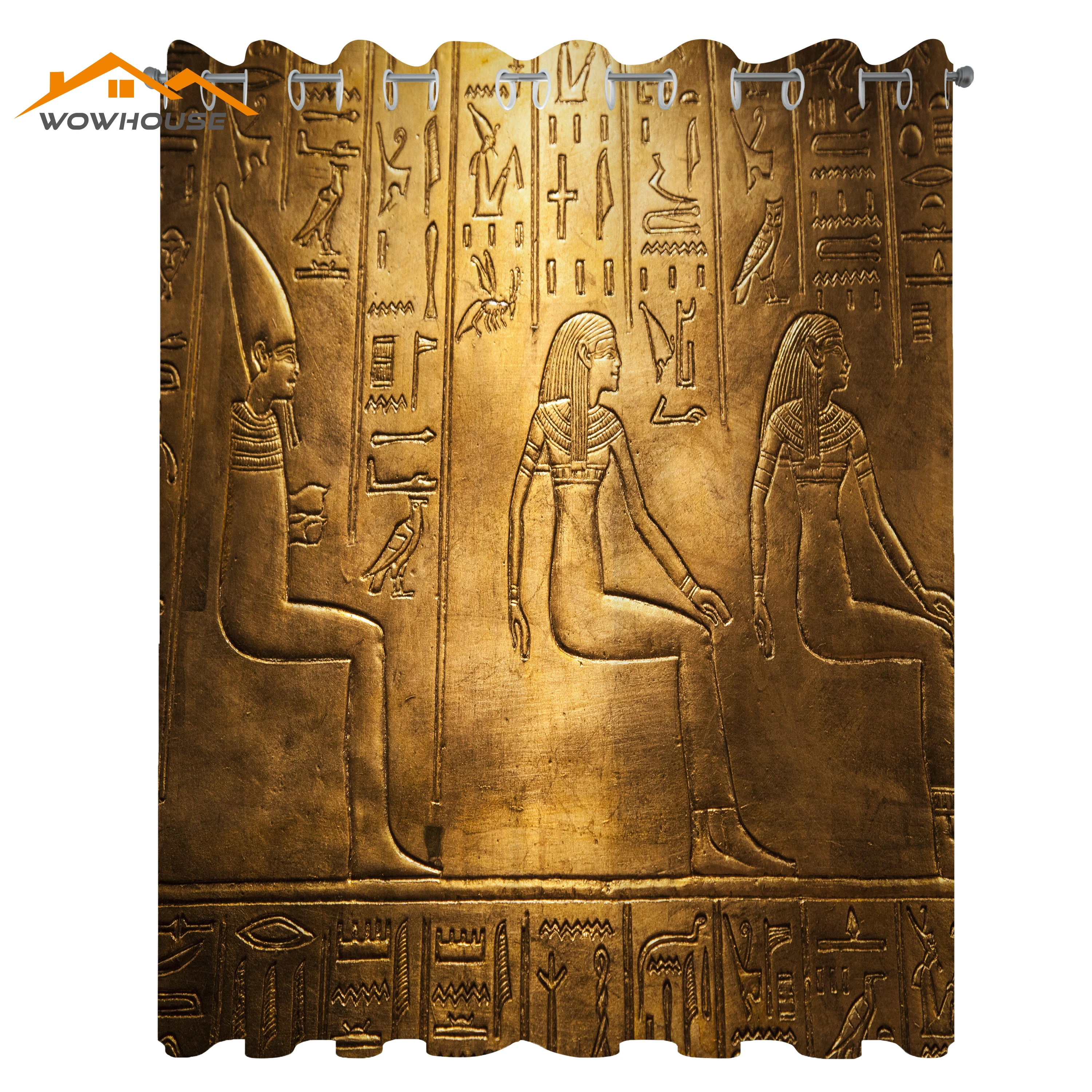 

Egyptian Window Curtains Egypt Hieroglyphics Old Logographic Details and Alphabetic Elements Living Room Decor Bedroom Coffee