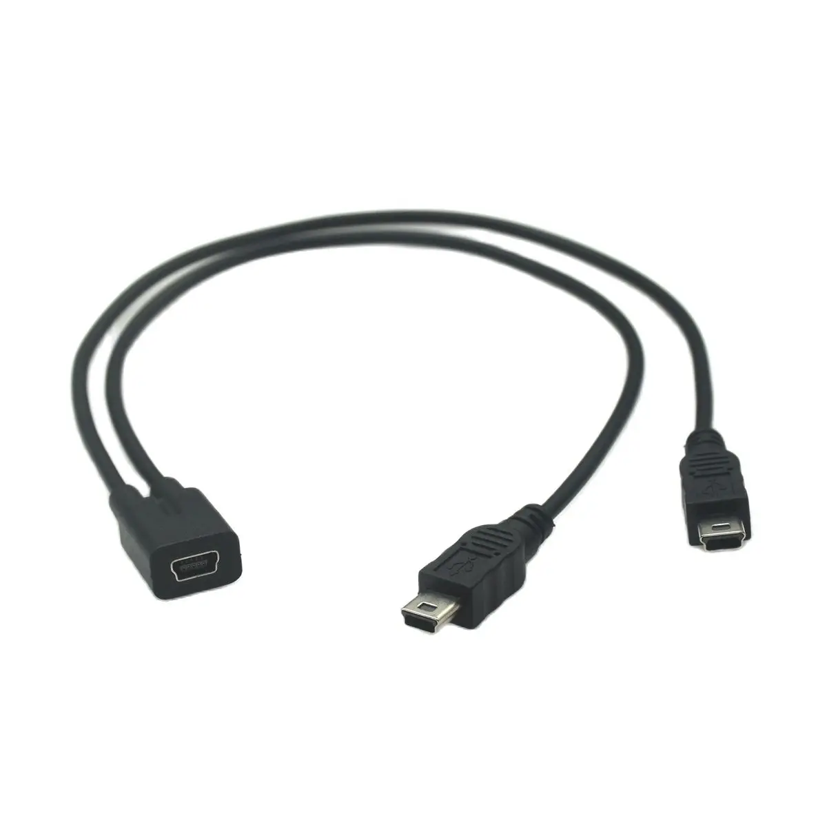 Mini USB 2.0 Female To 2 Mini USB Male General Splitter Y Extension Charger Adapter Cable 30cm Mini USB Splitter Cable