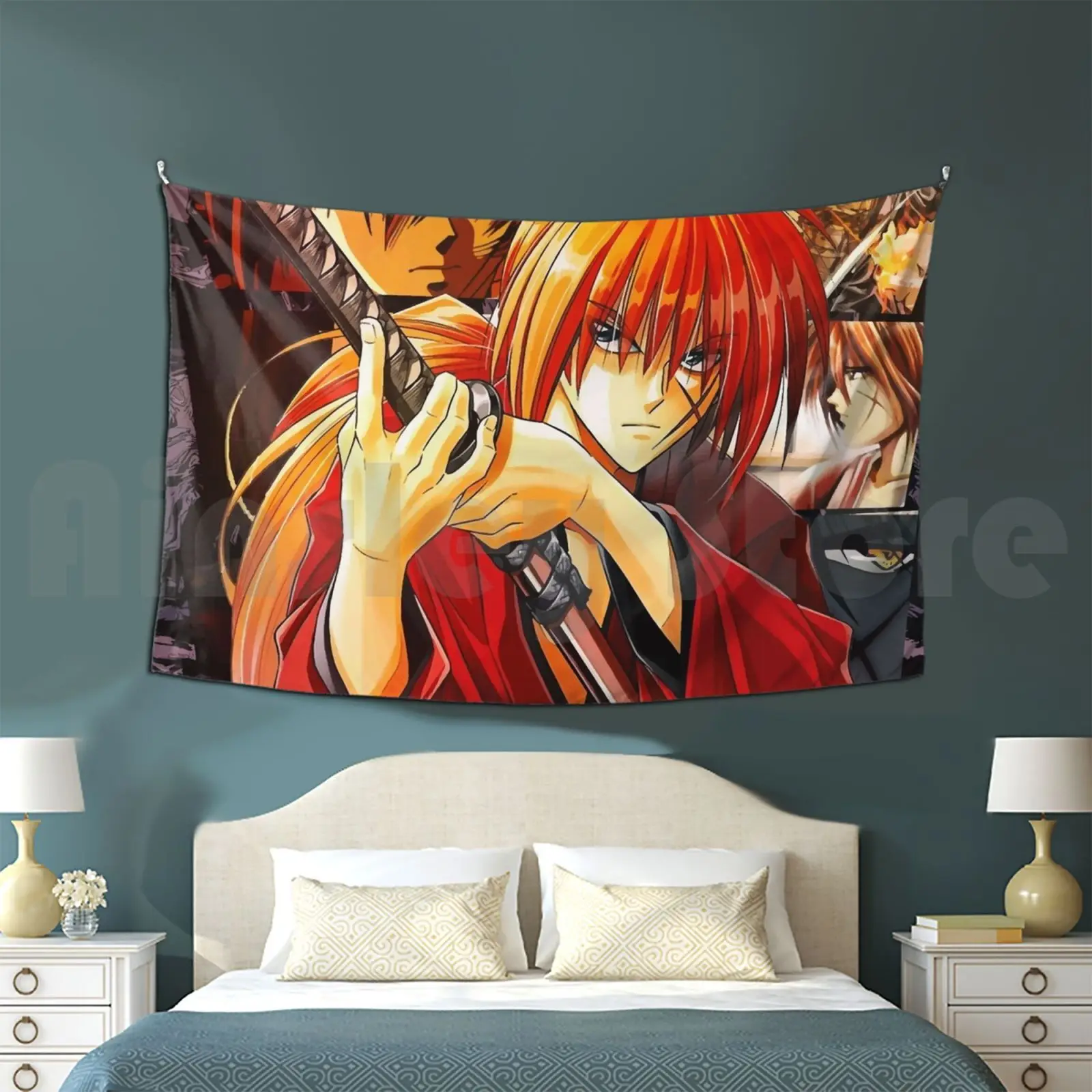 Ultimate Kenshin Tapestry Living Room Bedroom Ronin Runonin Kenshin Anime Manga Classic Mancave