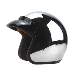 Cascos de cara abierta para motocicleta, Mirror Silver Chrome, Vespa, casco de Moto Retro, Dot, Bubble M