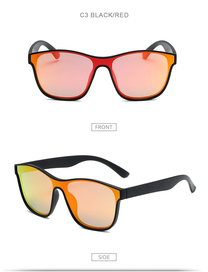 Neue einteilige Objektiv Sonnenbrille Männer Frauen Fashion Square Männliche Sonnenbrille Stilvolle Anti-glare Fahren Reisen Shades UV400 – Detail 8