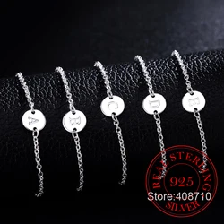 925 Sterling Silver Initial 26 Letters Alphabet Monogram Gold Name Bracelet Crystal CZ Zircon 2023 Fashionable Jewelry