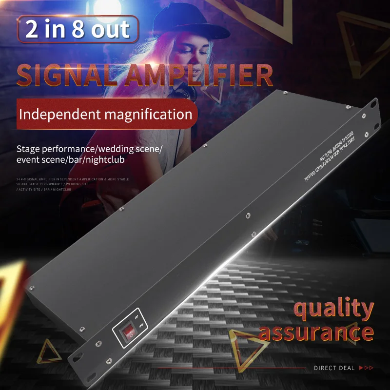 DMX Control Projector Amplifier Splitter Signal Distributor Repeater DMX512 Signal Output 8 Channel for  Stage Equipment