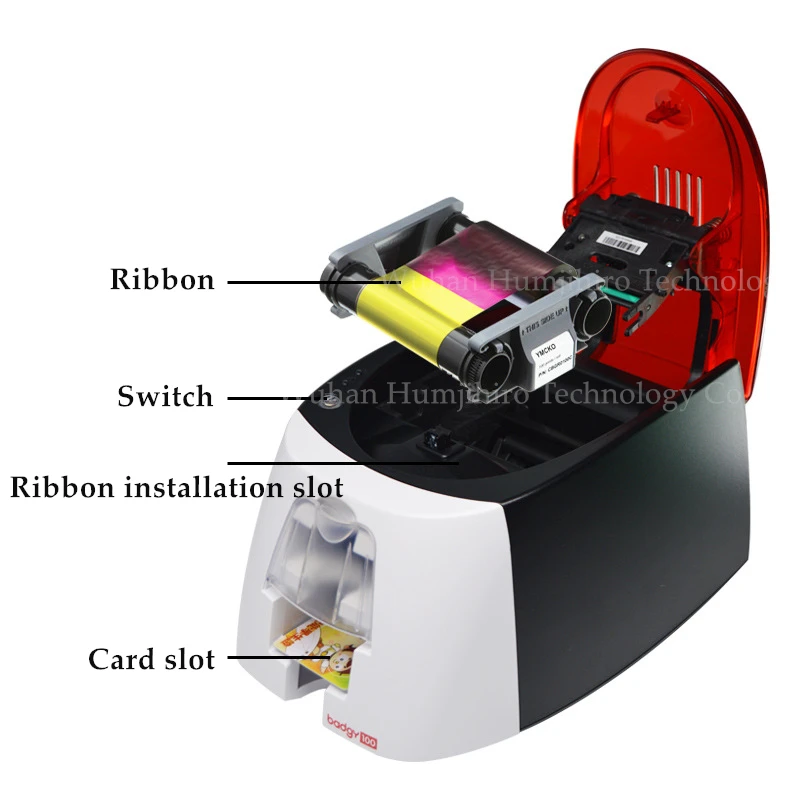 EVOLIS BADGY 100/200 Color Printer Single-sided Plastic PVC ID Card Printer with one color ribbon PVC Card Printer