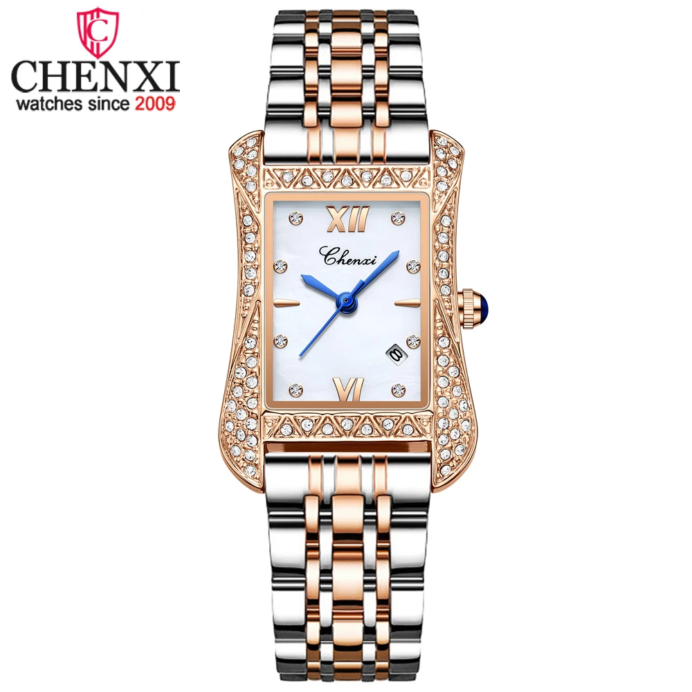 CHENXI Luxury Women Bracelet Watches Top Brand Stainless Steel Waterproof Ladies Quartz Watch Fashion RoseGold Female Wristwatch