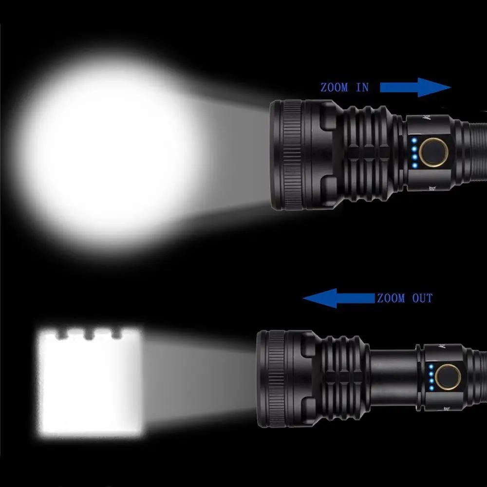 Aloenfire H32 xhp70.2 most powerful flashlight usb Tactical Zoom P70.2 LED Torch light Use 26650 Large battery