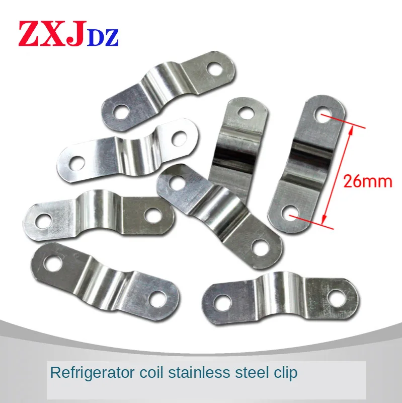 Bobina de freezer de geladeira 26mm, placa de retenção, fivela de tubo de cobre, clipe de aço inoxidável, cartão de tubo de cobre de aço inoxidável