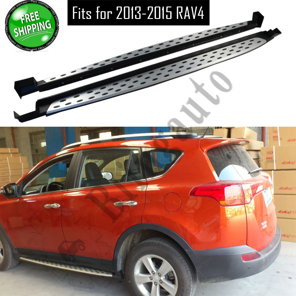 Fits for T.oyota RAV4 2013-2018 2Pcs left right running board side steps nerf bar car pedal side stairs side bar