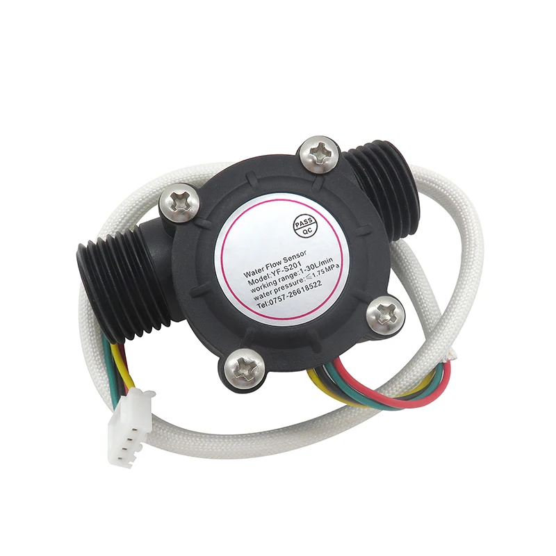 

DN15 Water Heater Water Flow Sensor 1.75MPa 1/2" Hall Sensor Turbine Flowmeter DC5~18V With Temperature Induction