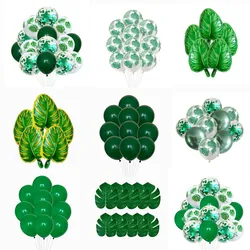 Latex Balloon Green Balloons Green Palm Leaf Safari Party Hawaii Baloons Birthday Wedding Tropical Dinosaur Animal Wild Party