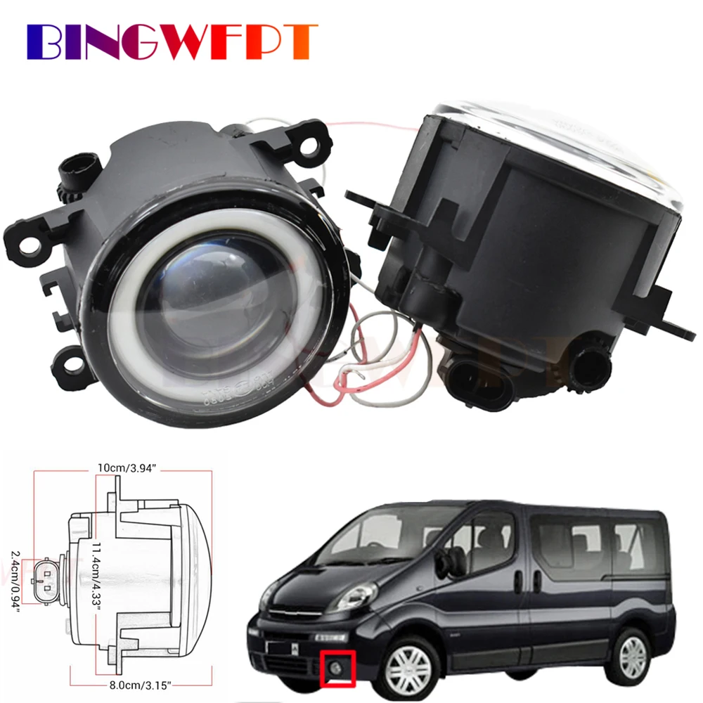 For Renault Kangoo Grand Kangoo 2007-2015 Car Styling LED Bulb H11 Fog Light + Angel Eye DRL Daytime Running Light 12V