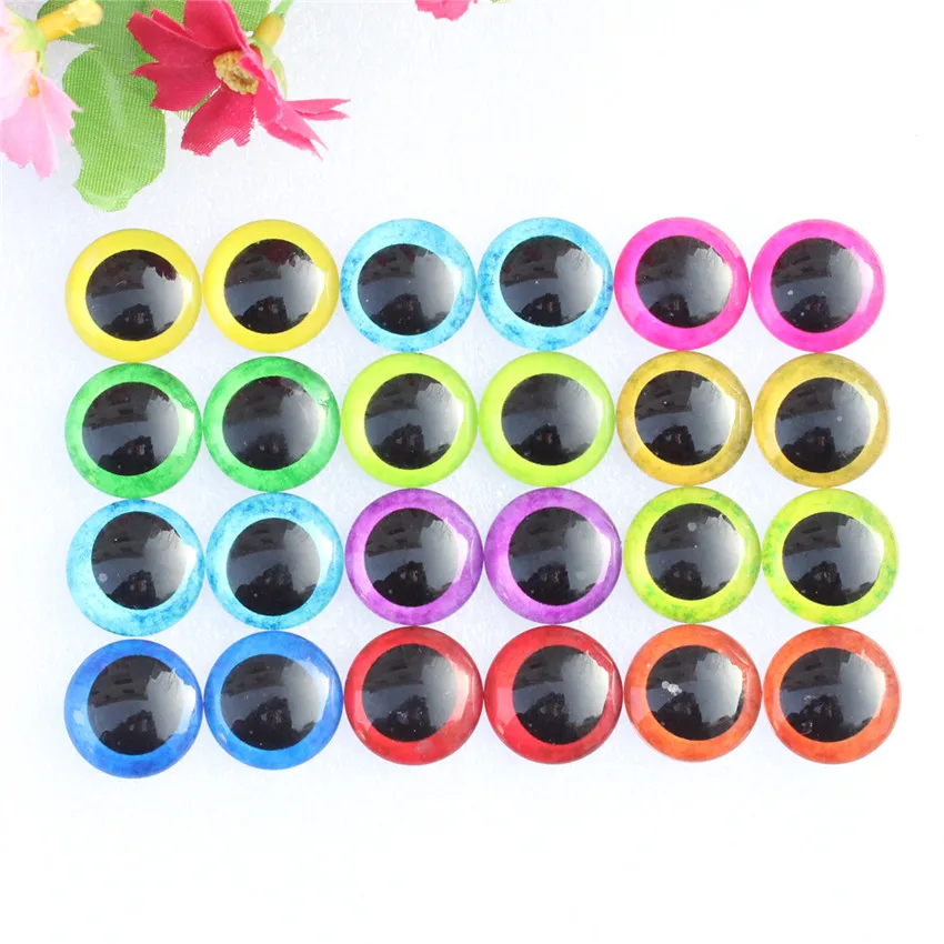 6mm 8mm 10mm 12mm 20mm Losowe Mieszane Oczy dla Lalek i Zabawek Wzór Okrągłe Szklane Kaboszony Płaski Spód Zdjęcie DIY Akcesoria do Tworzenia Par — zdjęcie 3