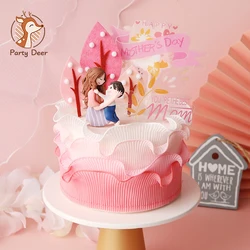 Mother Baby Tree Decoration mother‘s day Happy Birthday Cake Toppers for Children Kid Party Supplies Lovely Sweet Gifts