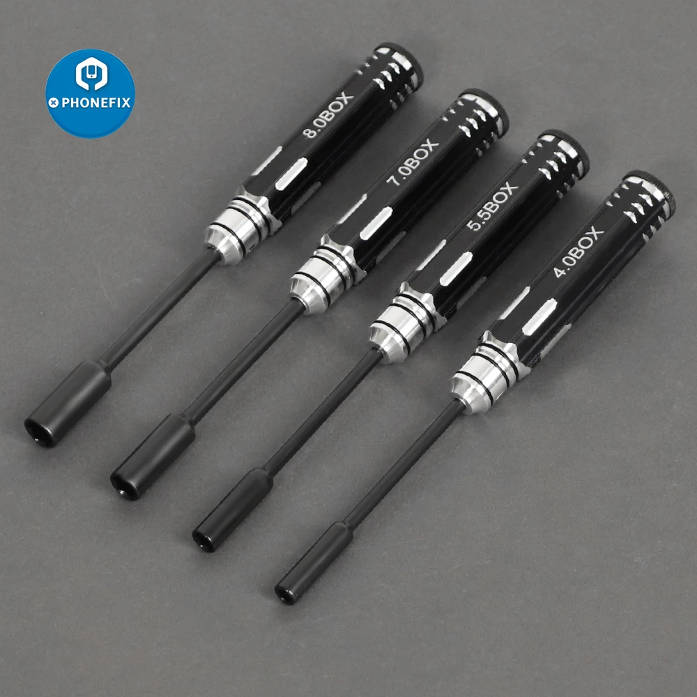 

4mm/5.5mm/7mm/8mm Hex Driver Set Hexagonal Head Socket Screwdrivers for Disassemble Quadcopter Helicopter FPV Drone Car Airplane