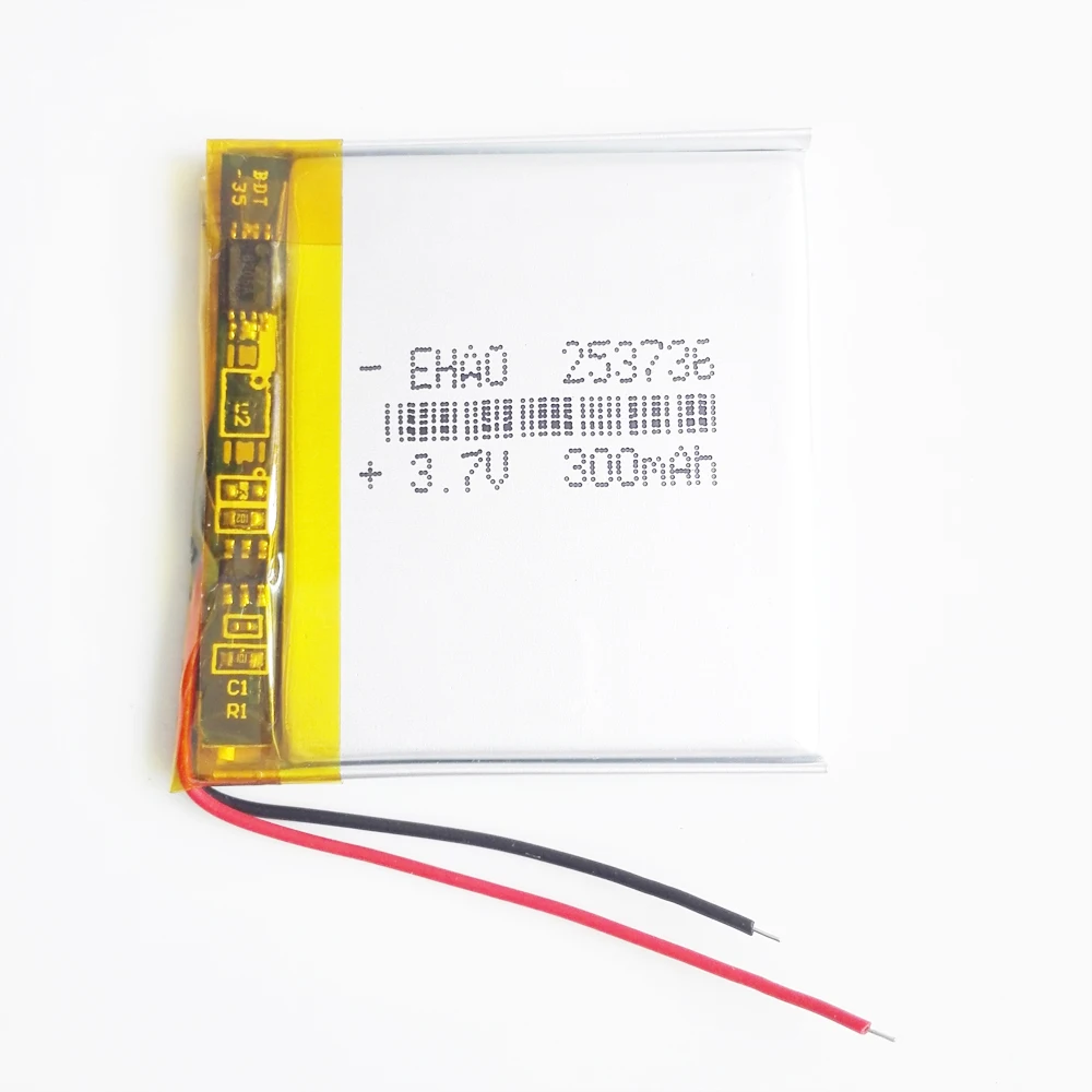 Célula de lítio polímero de lipo ehao 253736 3.7v 300mah, 10 unidades de bateria recarregável para mp3 gps bluetooth peça eletrônica