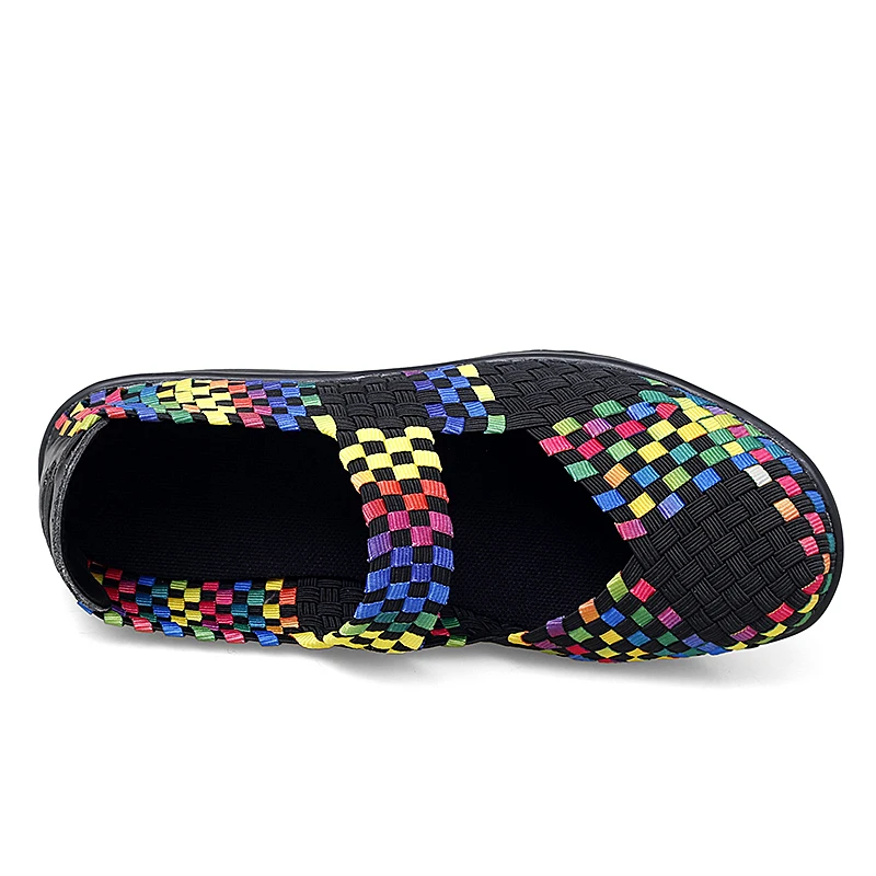 Women Shoes Flat Platform Breathable Summer Walking Shoes Women Sneakers Slip On 5CM Heel Handmade Female Flats Zapatillas Mujer