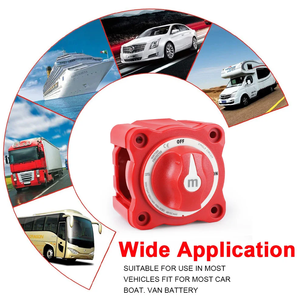 Car Auto RV Marine 48V 100A-300A Boat short current Battery 12V Disconnect Switch Selector Isolator Rotary Cut general boat key