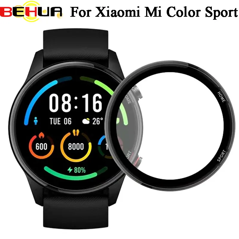 Behua 3d borda completa película protetora macia capa proteção para xiaomi mi relógio inteligente cor esportes versão protetor de tela filmes