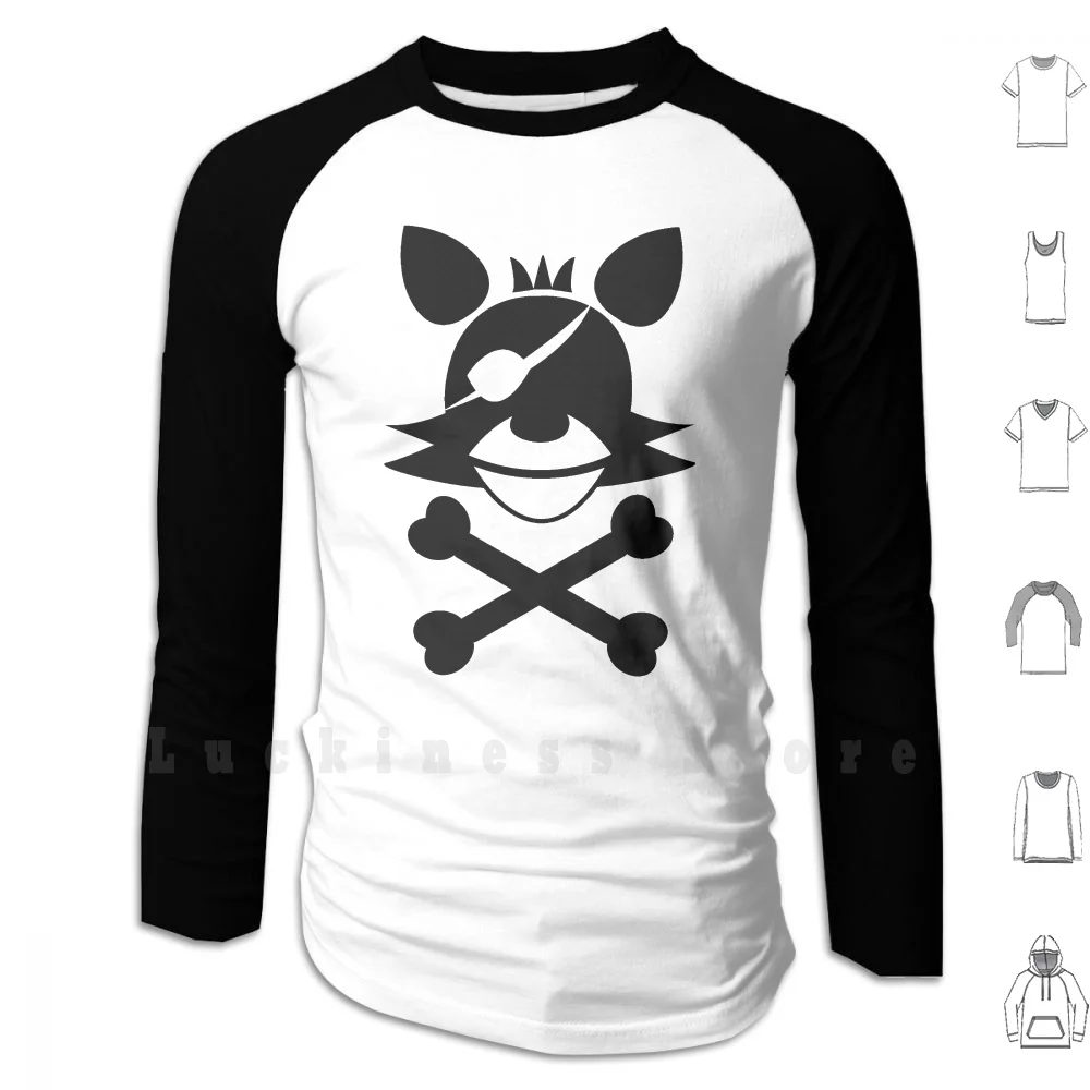 Foxy Pirate Flag Hoodies Long Sleeve Five Nights At Fnaf Foxy Foxy The Pirate Pirate Flag Skull And Crossbones